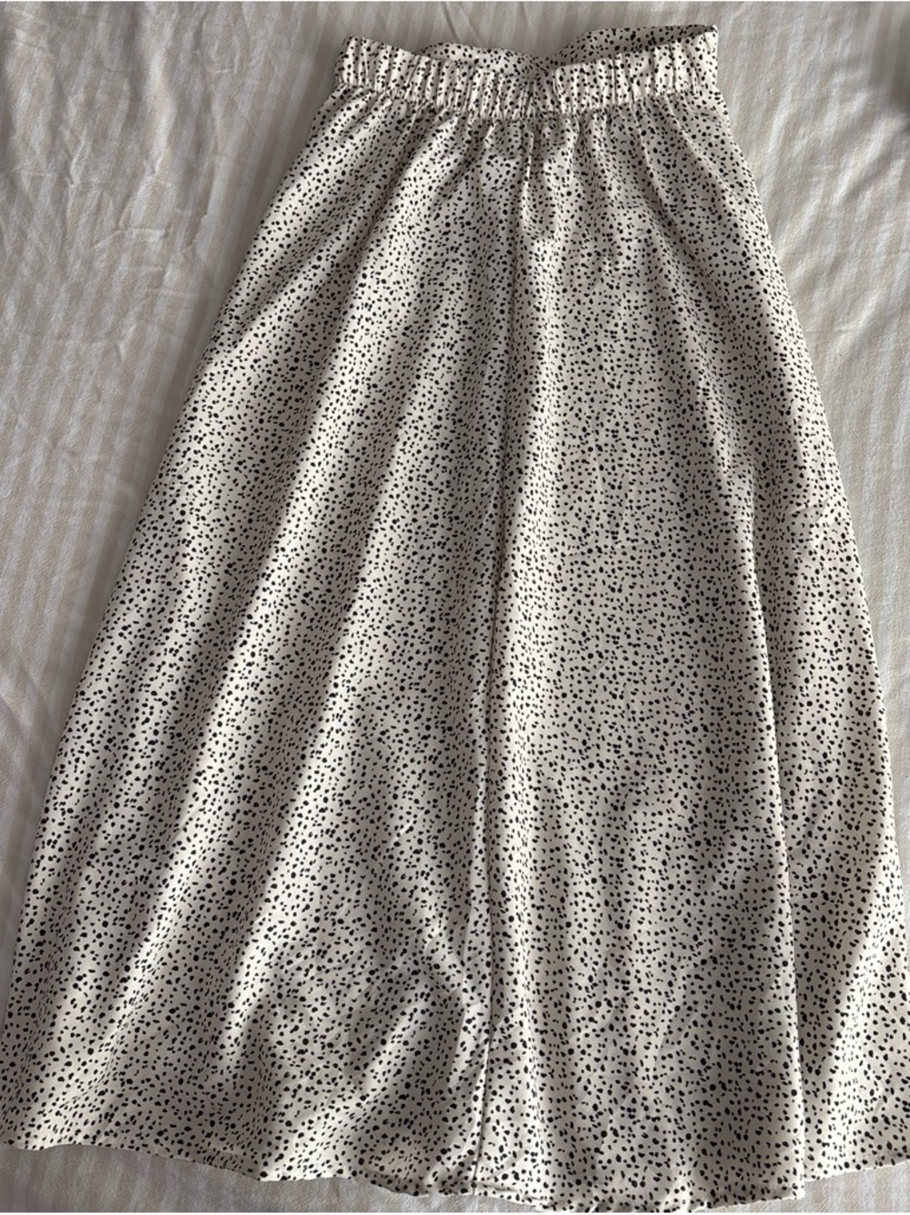 Altar'd State White Maxi Skirt with Black Dot Print
